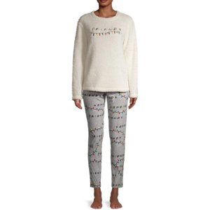 Friends Womens 2-pc Plus Plush Pajama Set